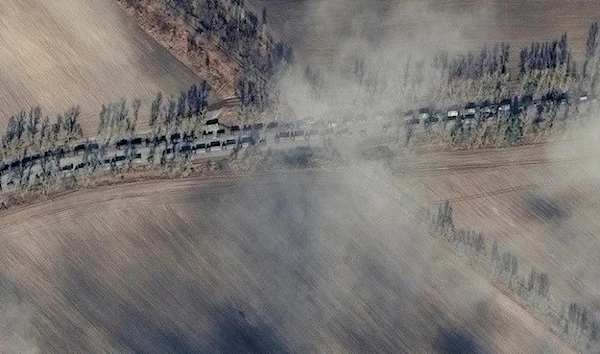 A satellite image shows Russian forces northeast of Ivankiv (REUTERS)