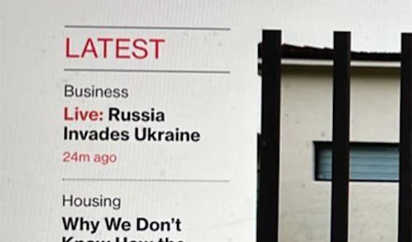 Bloomberg posted a headline saying "Russia Invades Ukraine”.