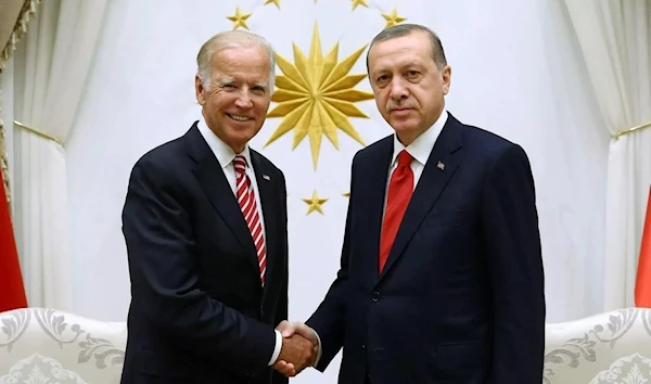 Turkish President Recep Tayyip Erdogan with US President Joe Biden