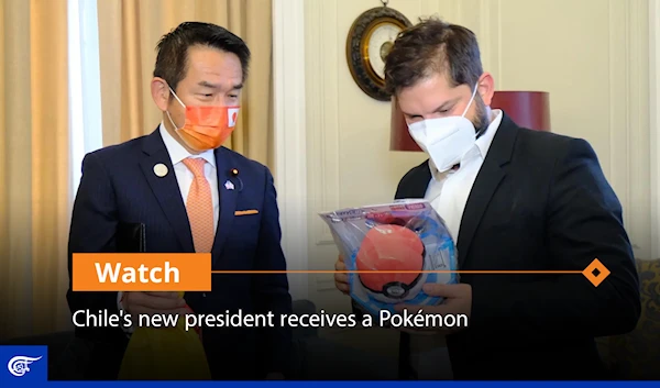 Chile's new president receives a Pokémon