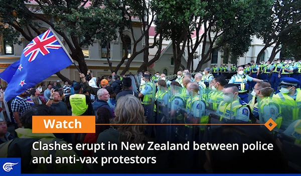 Clashes erupt in New Zealand between police and anti-vax protestors