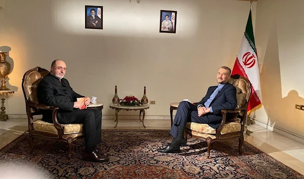 Al Mayadeen Network CEO Ghassan Ben Jeddou interviews Iranian Foreign Affairs Minister Hossein Amir-Abdollahian .