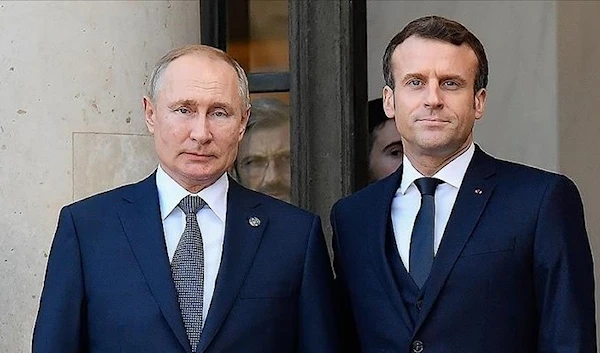 Russian president Vladimir Putin and French president Emmanuel Macron.