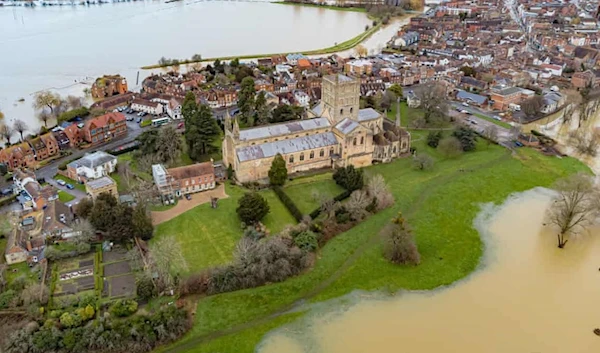 Flooding in Tewkesbury, Gloucestershire, last month. (PA)