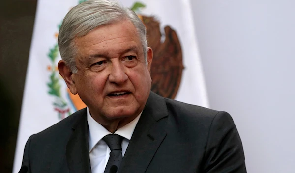 Mexico's President Andres Manuel Lopez Obrador addresses the nation on his second anniversary as the President of Mexico, at the National Palace in Mexico City, Mexico (Reuters)