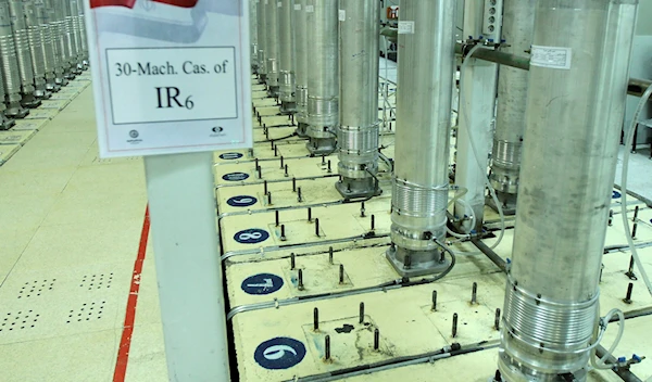 Centrifuge machines in the Natanz uranium enrichment facility in central Iran