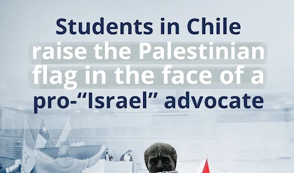 Students in Chile raise the Palestinian flag in the face of a pro-“Israel” advocate