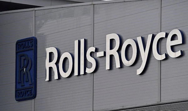 A Rolls-Royce logo at the company's aerospace engineering and development site in Britain, 2015 (REUTERS)