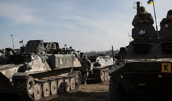 Soviet-made tanks in the eastern Donbass region (The New York Times)