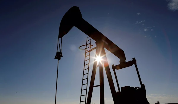 crude oil pump jack in the Permian Basin in Loving County, Texas, US