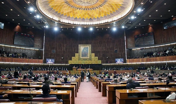 The Pakistani parliament in session, Islamabad, Pakistan