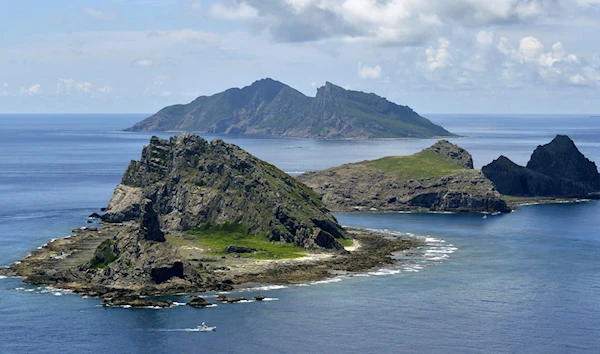 Minamikojima (front), Kitakojima (middle right) and Uotsuri (background) are the tiny islands in the East China Sea, called Senkaku in Japanese and Diaoyu in Chinese. (AP)