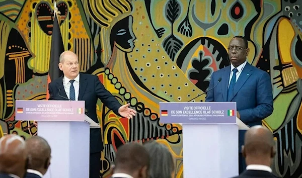 German Chancellor Olaf Scholz meets with Senegalese President Macky Sall on the 24th of May, 2022.