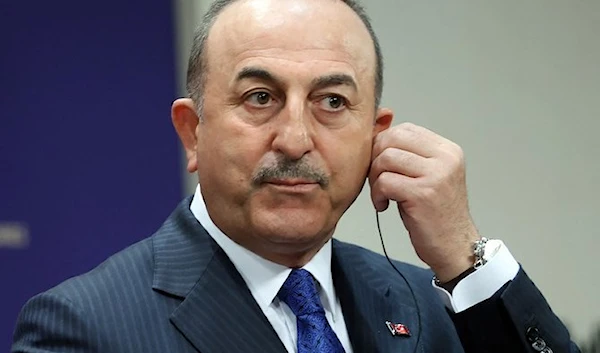 Turkish Foreign Minister Mevlut Cavusoglu in Ankara, on April 19, 2022. (AFP)