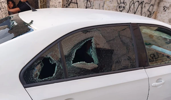 A photo of a smashed vehicle in Sheikh Jarrah which has circulated on Twitter today.