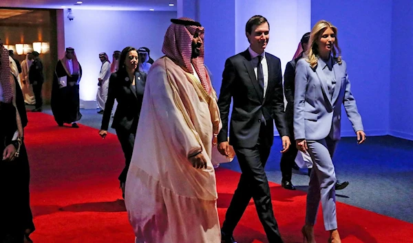 Crown Prince Mohammed bin Salman of Saudi Arabia with Jared Kushner, a close ally during the Trump administration, and Ivanka Trump. (Reuters)