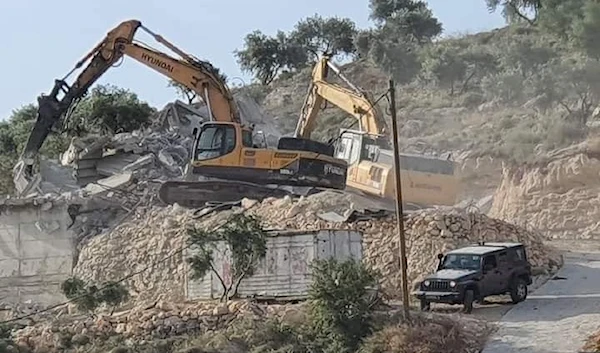 Occupation bulldozers demolished two homes under construction in Beit Dajan, injuring people in the process