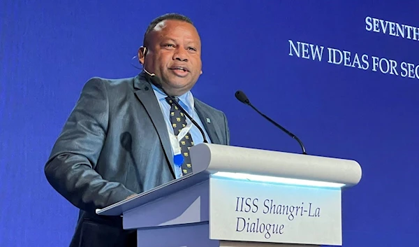 Fijian Defense Minister Inia Seruiratu at the Shangri-La Dialogue summit in Singapore