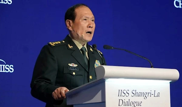 Chinese Defense Minister Wei Fenghe makes a speech at the Shangi-La Dialogue in Singapore, June 12, 2022 (Global Times)