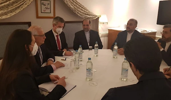 Iran's Foreign Minister meeting with the EU Foreign Policy Chief on the sidelines of the 58th Munich Security Conference