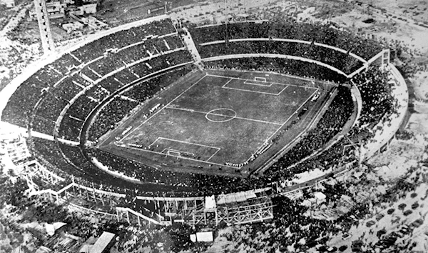 An aerial view of the Centenario stadium in Montevideo, Uruguay on July, 1930 (AP)