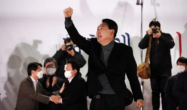 South Korean President Yoon Suk-yeol during his election campaign rally in Seoul, South Korea, March 8, 2022 (Reuters)