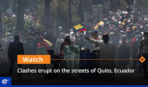 Clashes erupt on the streets of Quito, Ecuador