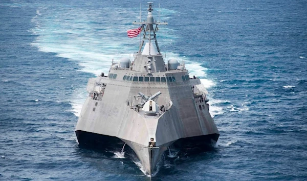 The littoral combat ship sails in the Pacific.