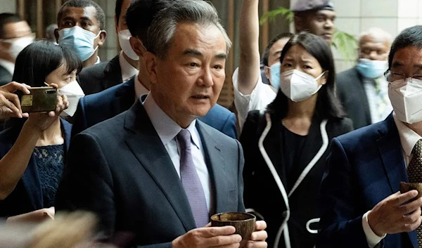 Chinese Foreign Minister Wang Yi in Vanuatu's capital city, Port Vila, on June 1, 2022