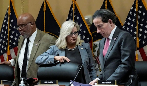 The members of the US House select committee: Bennie Thompson, Liz Cheney and Jamie Raskin