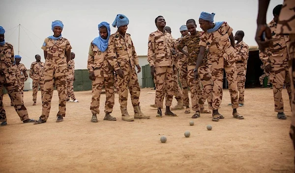 Members of MINUSMA Chadian contingent play petanque in Kidal, Mali December 19, 2016. MINUSMA/Sylvain Liechti handout via REUTERS