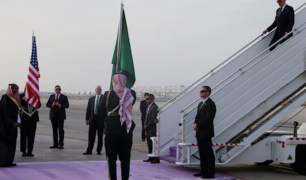 U.S. President Joe Biden arrives at King Abdulaziz International Airport, in Jeddah, Saudi Arabia July 15, 2022. (Reuters)