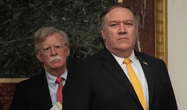 John Bolton, the White House's war hawk (left), and Mike Pompeo, formerly Trump's secretary of state: Both supporters of terrorist activity in Iran. (Getty Images)