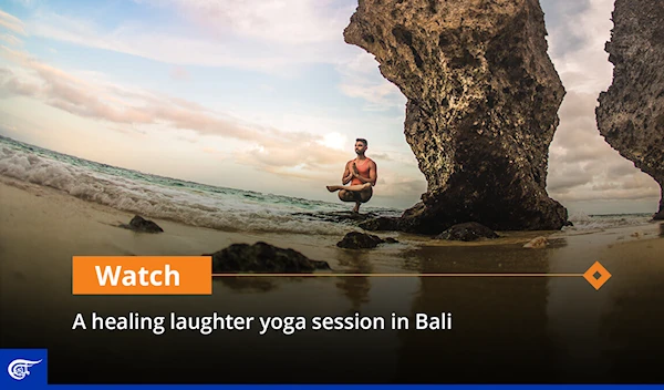 A healing laughter yoga session in Bali