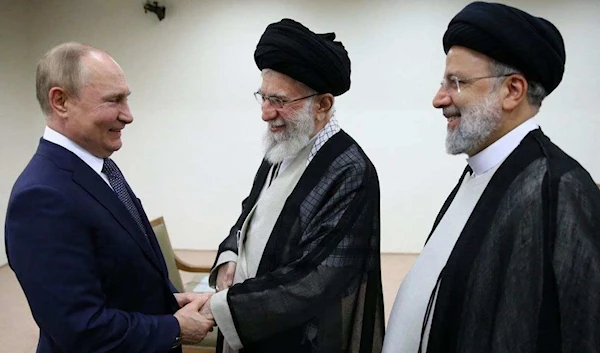 Meeting between Russian President Vladimir Putin, Iranian Leader Ayatollah Ali Khamenei, and Iranian President Ebrahim Raisi