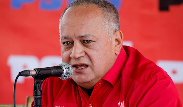 National Assembly member and Vice President of Venezuela's United Socialist Party (PSUV) Diosdado Cabello addresses the media during a news conference of the ruling Socialist Party in Caracas, Venezuela February 14, 2022 (Reuters)