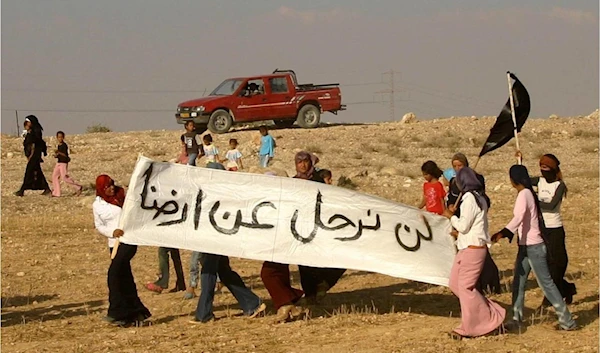 Palestinians protest against the Iraeli occupation in Al-Araqib village, occupied Palestine