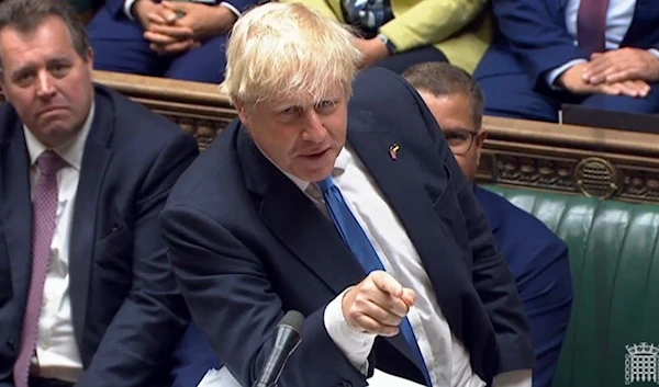 Boris Johnson speaks in the House of Commons, in London, England, on July 20, 2022