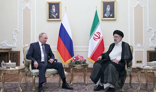 Russian President Vladimir Putin with Iranian President Ebrahim Raisi in Tehran, Iran, July 20, 2022