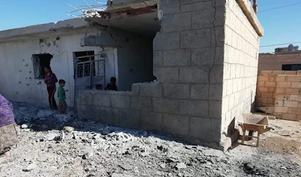 Damaged civilian homes in northern Syria