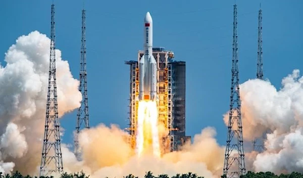 The rocket carrying China’s second module for its Tiangong space station lifts off from Wenchang spaceport in southern China on July 24, 2022. - / AFP