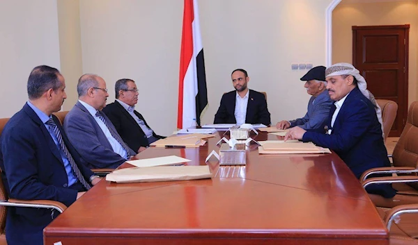 The Yemeni Supreme Political Council during a session in Sanaa, Yemen