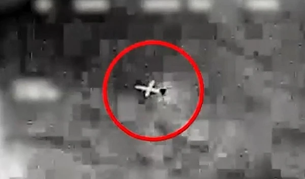 Footage of a drone launched by Hezbollah toward the Karish field, July 2, 2022 (AFP)