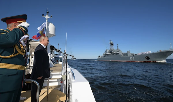 Russian President Vladimir Putin during Navy Day celebrations (AP)