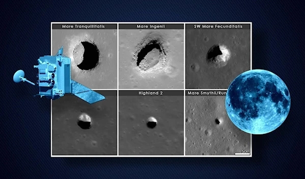 Pits on surface of moon (NASA)