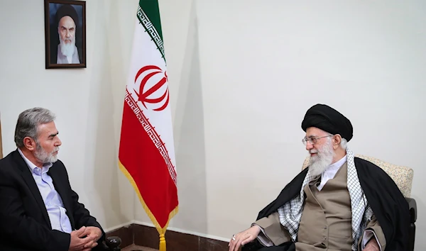 Iranian Leader Sayyed Ali Khamenei with Islamic Jihad Secretary-General Ziad al-Nakhala.