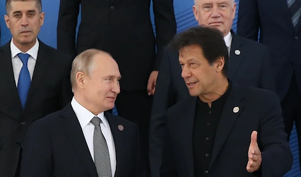 Russian President Vladimir Putin with Pakistani President Arif Alivi