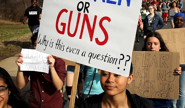 US citizens protesting against the lenient gun laws in the United States