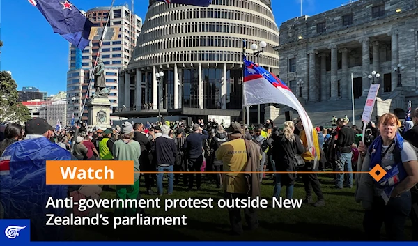 Anti-government protest outside New Zealand’s parliament