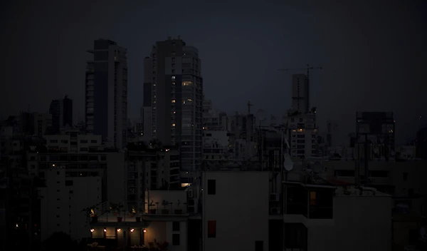 The capital city of Beirut remains in darkness during a power outage, Monday, July 6, 2020 (AP Photo/Hassan Ammar)